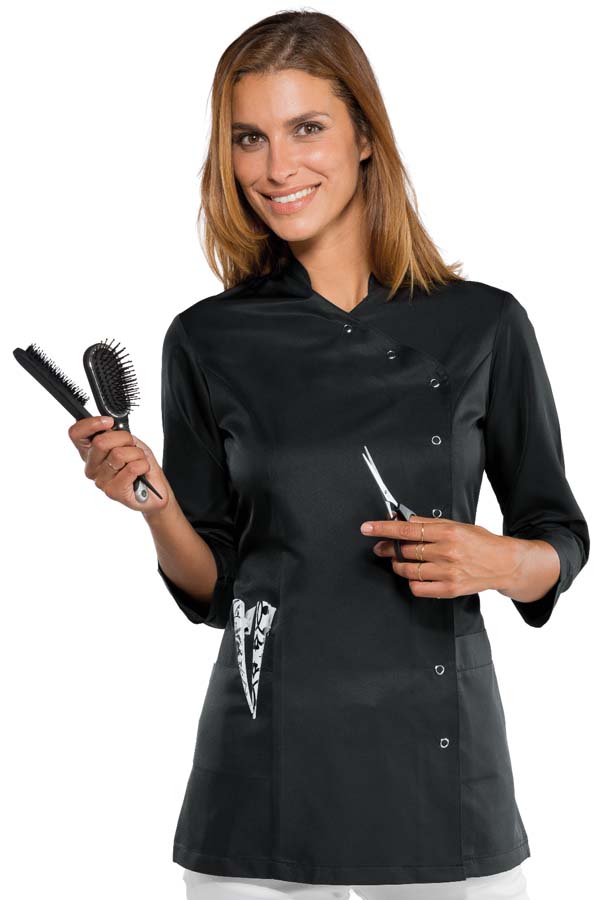 Kasack Nizza mit Druckknöpfe 3/4 Arm superdry schwarz