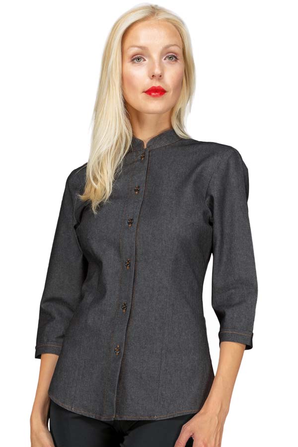 Bluse Hollywood stretch 3/4 schwarz jeans
