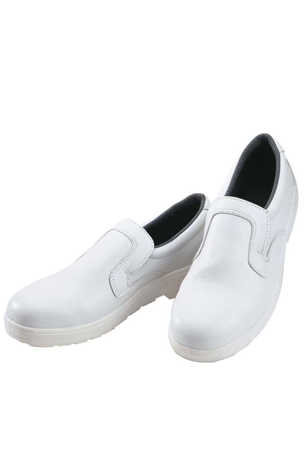 Schuhe ohne Schnürsenkel mit Stahlkappe weiß